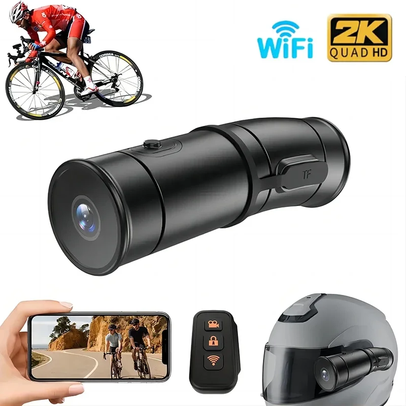 

2K Bike Motorcycle Helmet Camera 2K Front and Rear Dual Camera Wifi Anti Shake Sport DV Bicycle Car DVR Dash Cam Driver Recorder