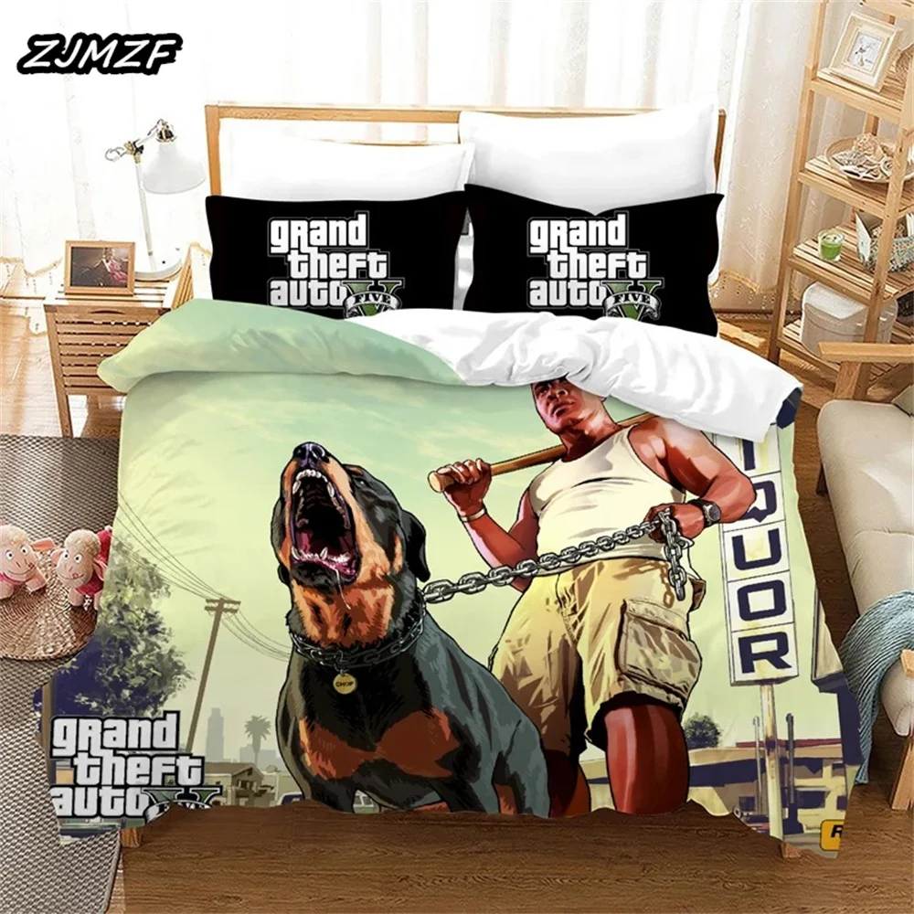 Grand Theft Auto 5 Bedding Set,Duvet Cover Comforter Bed Set Quilt Cover Pillowcase,King Queen Twin Size Boys Girls Adultse