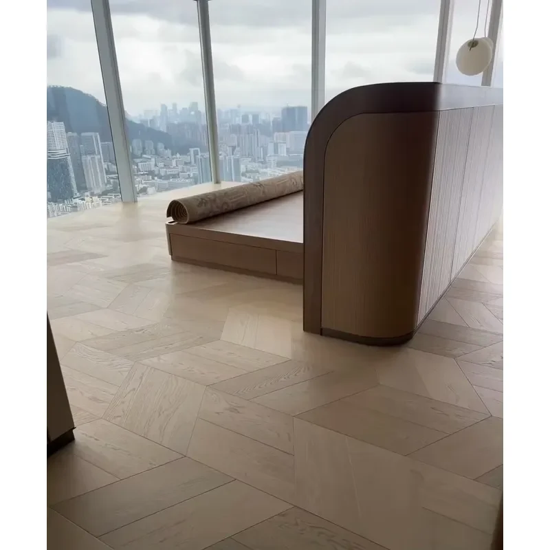 Modern High-End Oak Wood Flooring Solid Multi-Layer Square Pattern Environmentally Friendly Click-Lock ABCD for Bedrooms