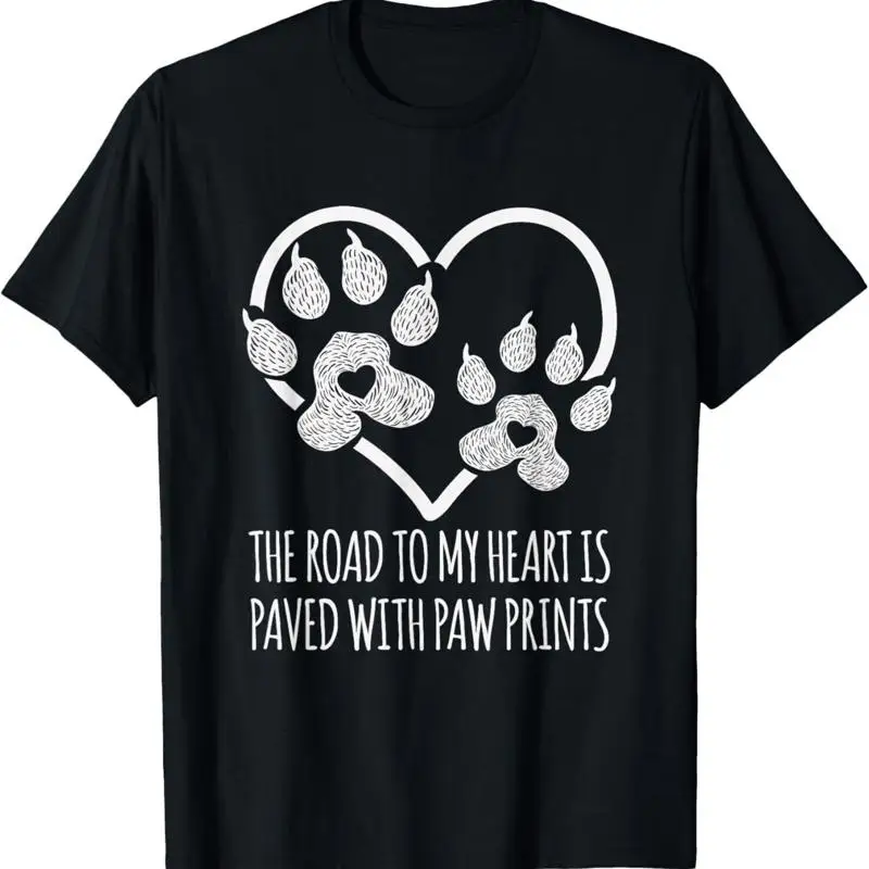

I Love Dogs Road To My Heart Paved With Paw Prints T Shirt