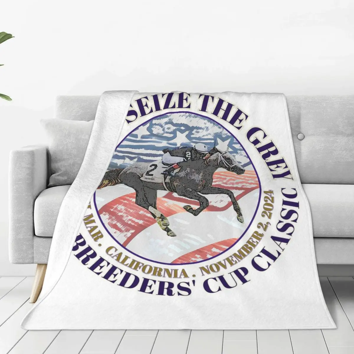 Team Seize The Grey Breeders Cup 2024 Blankets Fleece Sofa Throw Blankets For Couch Bedding Outdoor Throws Bedspread Quilt