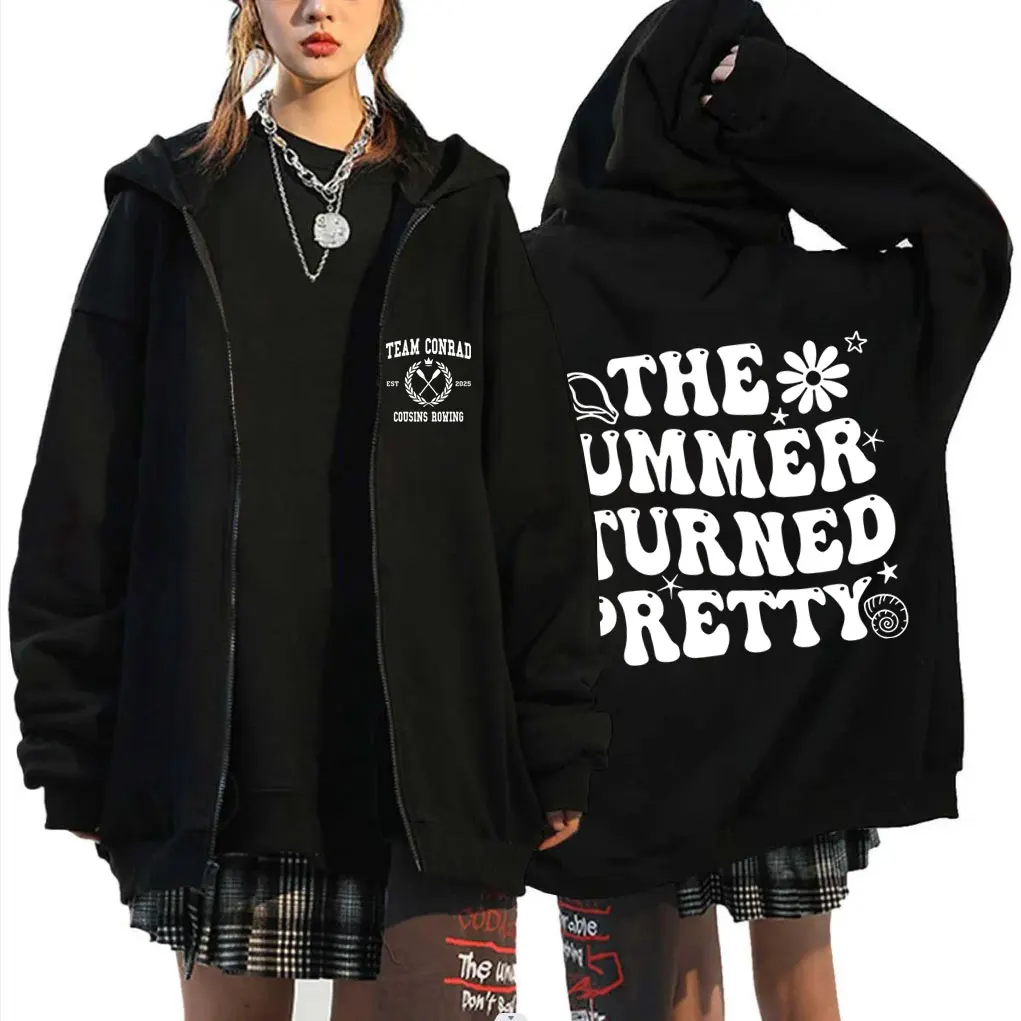 

TV Play The Summer I Turned Pretty Team Conrad Cousins Beach Zipper Hoodie Men Women's Casual Vintage Oversized Zip Up Jacket