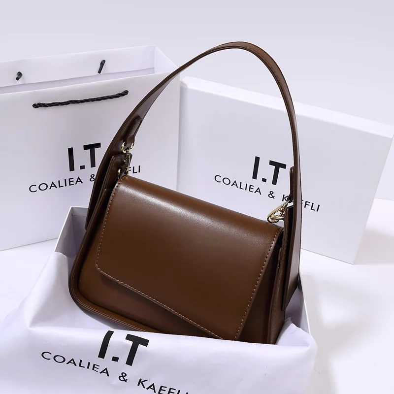 

Весенне-летняя винтажная сумка для подмышек, нишевая сумка на плечо для женщин, текстурированная сумка через плечо, модная сумка, шикарная сумка на ремне ​