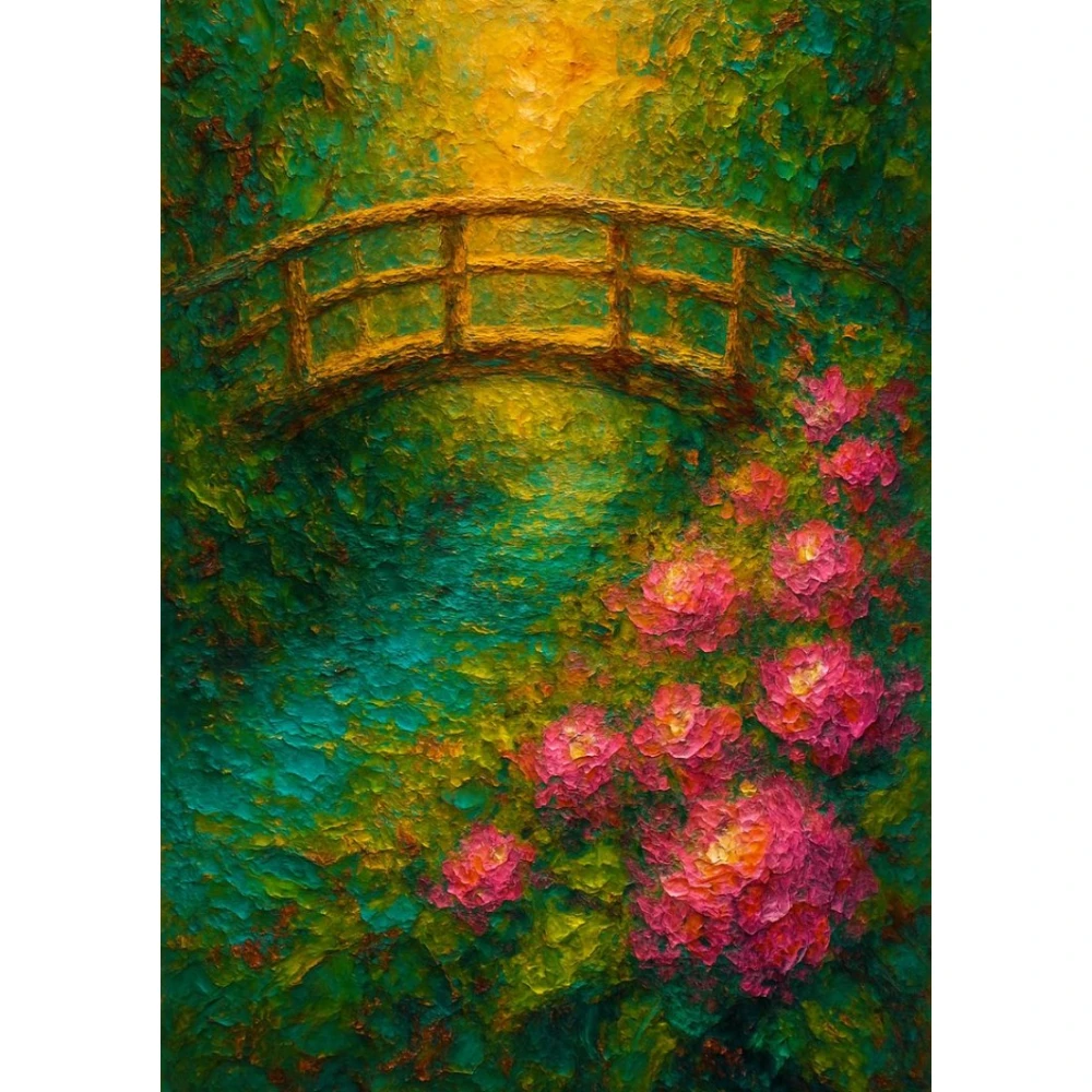 

500/1000/1200/2000 PCS Jigsaw Puzzles Bridge and Flowers Scenery Family Activity Relaxing Games for Living Room Home Decor Gift