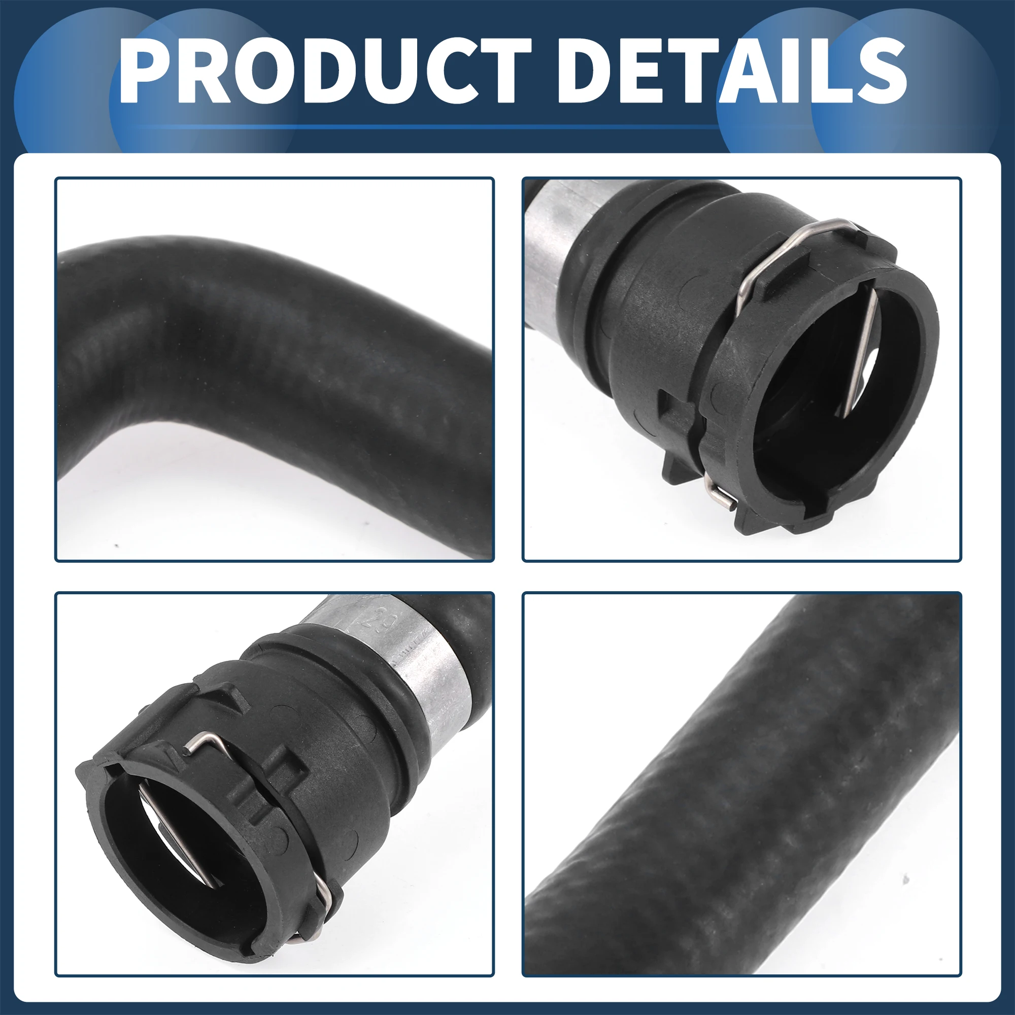 X خرطوم المبرد Autohaux لأودي Q5 2.0L 2013-2017 رقم 8R 0819332 سي أسود 1 قطعة