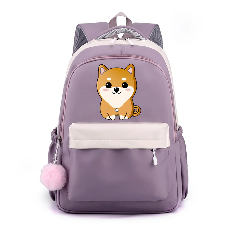 Kawaii shiba inu padrão mochila novo bonito dos desenhos animados shiba inu mochila casual ao ar livre de alta qualidade portátil mochila saco escolar