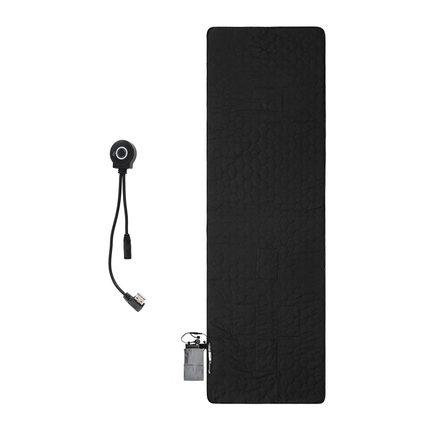 Saco de dormir con calefacción, colchón con alimentación USB, estera calefactora cálida con 5 zonas de calefacción, temperatura de 3 niveles para acampar en interiores y exteriores