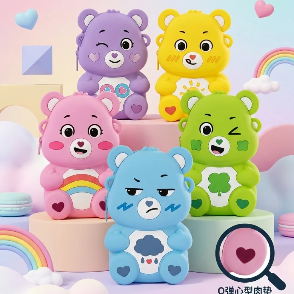 

Care Bears 20cm Sitting Silicone Crossbody Bag 3D Cartoon Bear Waterproof Shoulder Bag Summer Casual Daily Use Collectible Gift