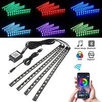 Neon LED Car Foot Light APP Remote Control LED Interior Ambient Lights Auto RGB Multicolor LED Strip Light Atmosphere Decor Lamp