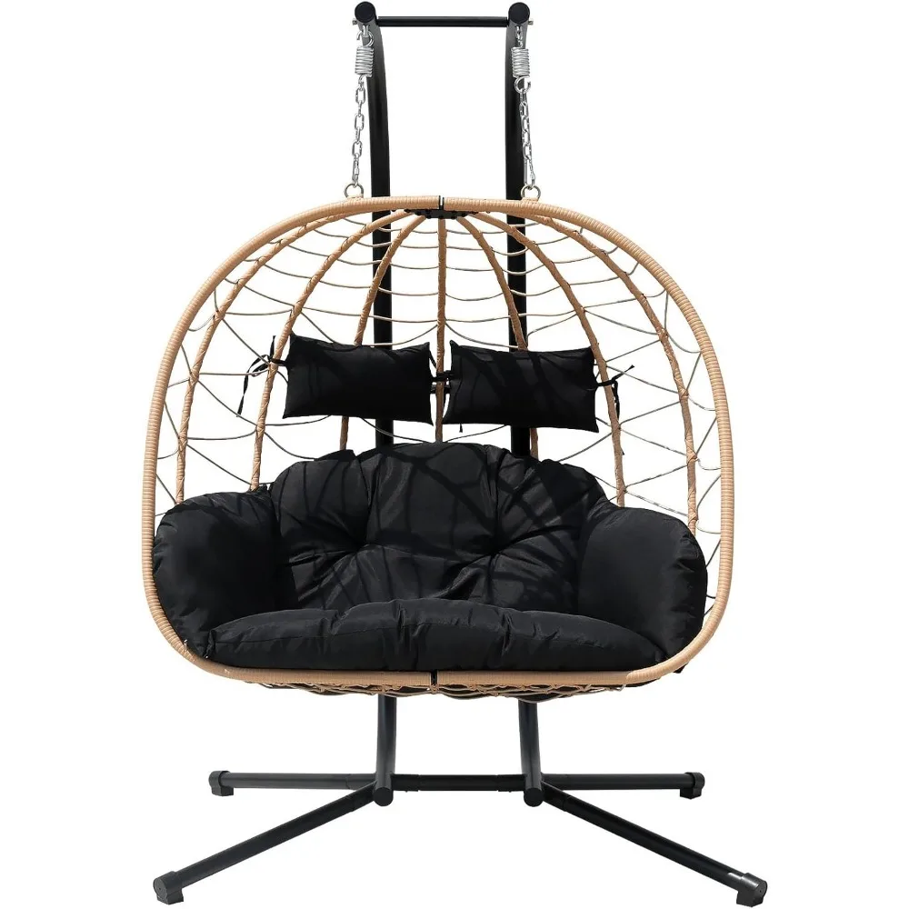 

Hanging Egg Chair with Stand Indoor Swinging Chair Outdoor Hammock Egg Chair for Patio, Bedroom, Garden and Balcony