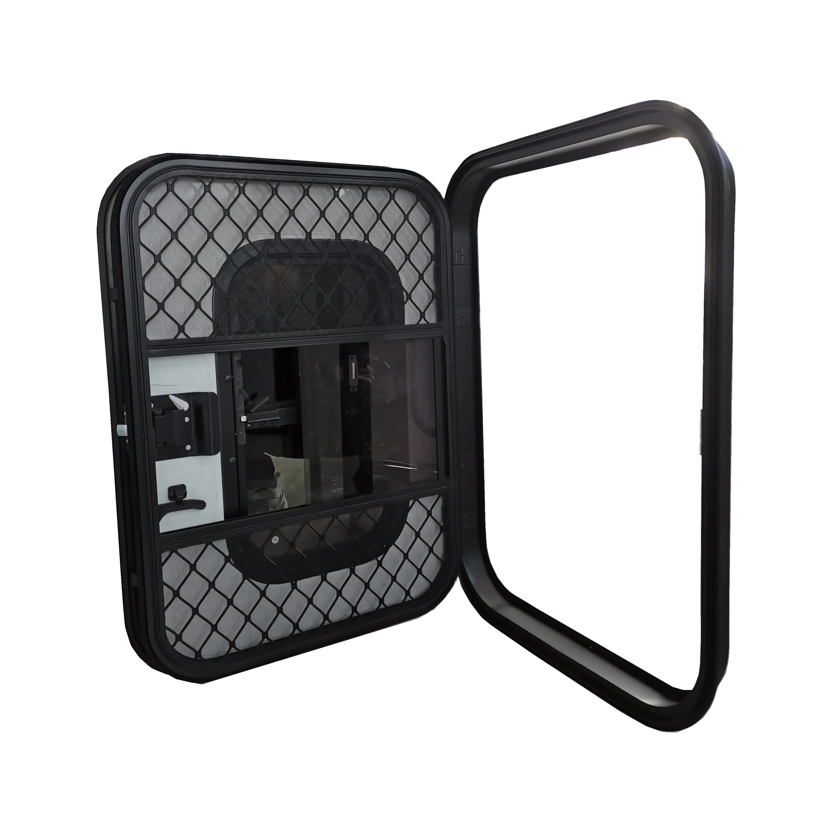 Porta per camper per roulotte con serratura a punto singolo di vendita calda con finestra scorrevole sollevabile