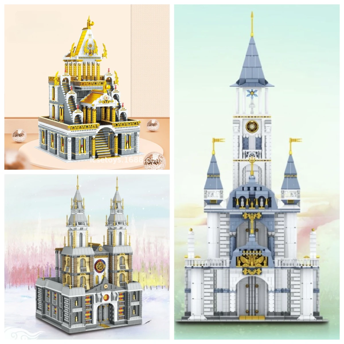 

MOC средневековый церковный алтарь, храм, башня, набор строительных блоков, замок, дворцовый дом, архитектурные игрушки для детей, подарки на день рождения для детей