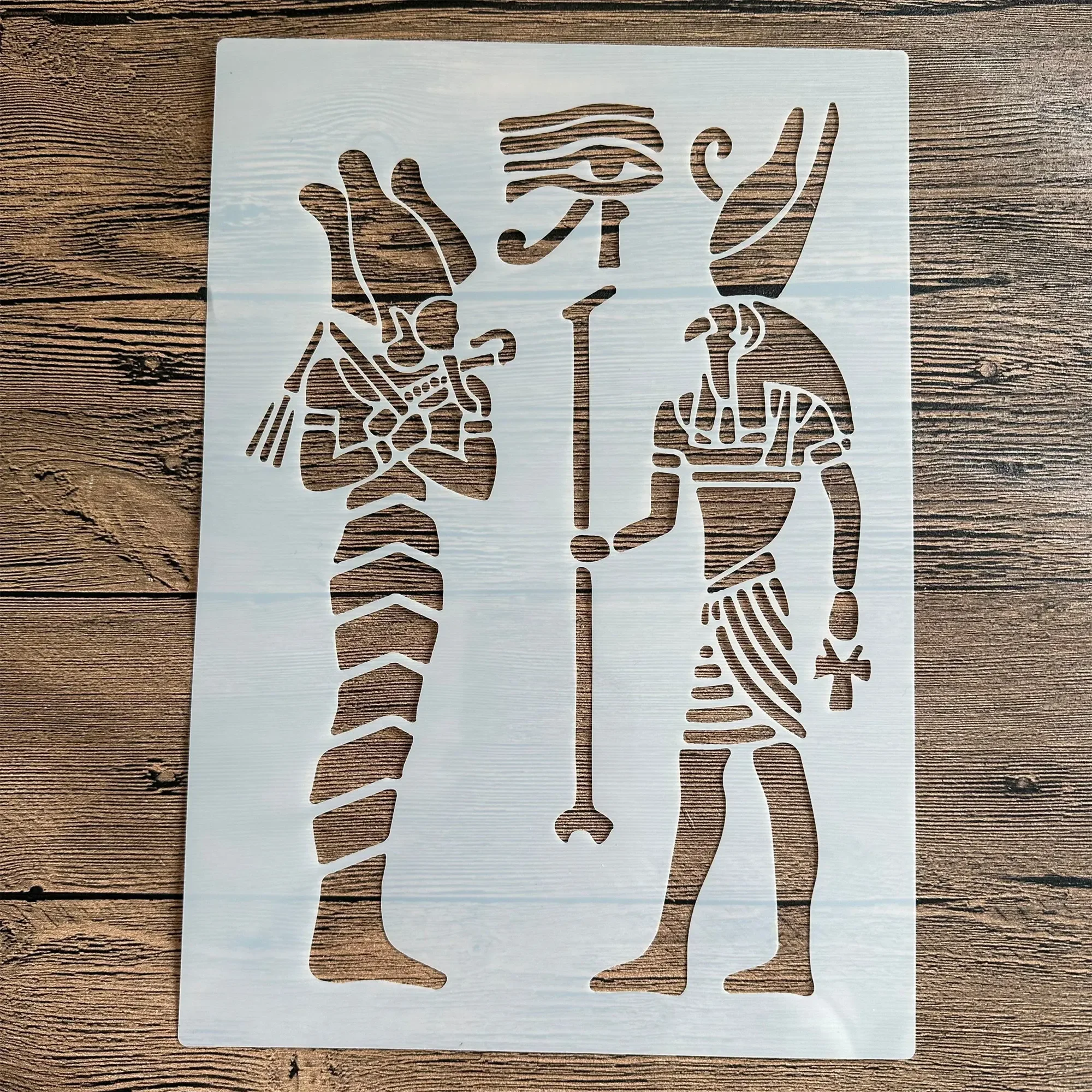 A4 29*21cm stencil fai da te pittura murale Scrapbook colorazione goffratura Album modello di carta decorativa, Wall Anubis, egitto