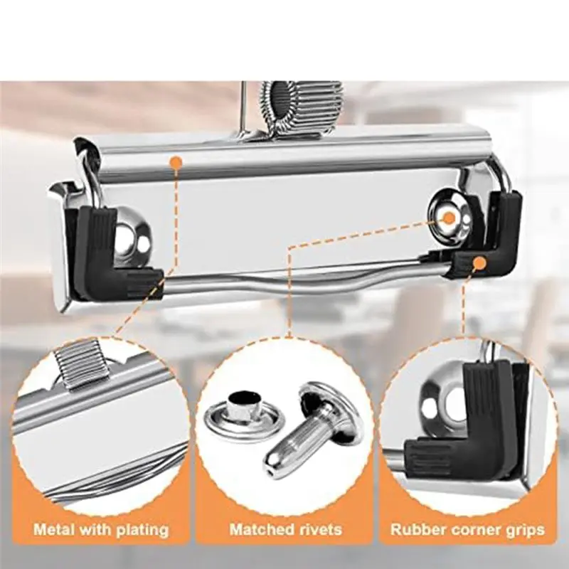 AB09 14 Pack Mountable Clipboard Clips with Pen Holder Clipboard Clips Hardware Clipboard Clamp Hardware for Office School