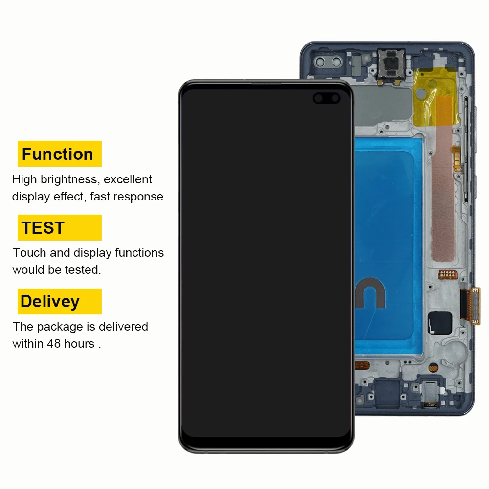 Display Screen For Samsung Galaxy S10 Plus G975F G975U G9750 LCD Display Touch Screen Digitizer with Frame For Samsumg S10+ LCD