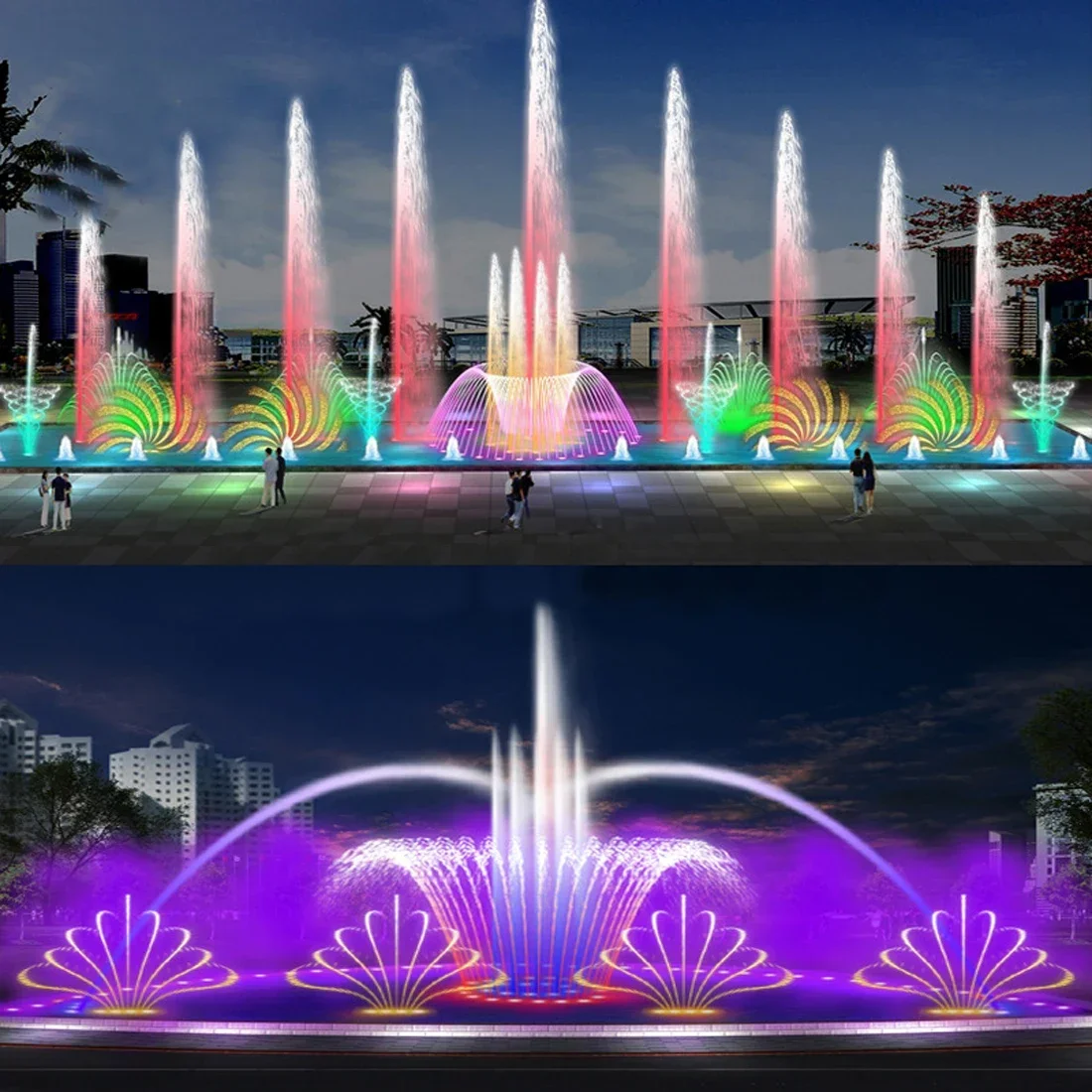 Music fountain equipment program-controlled dry land fountain waterscape project customization