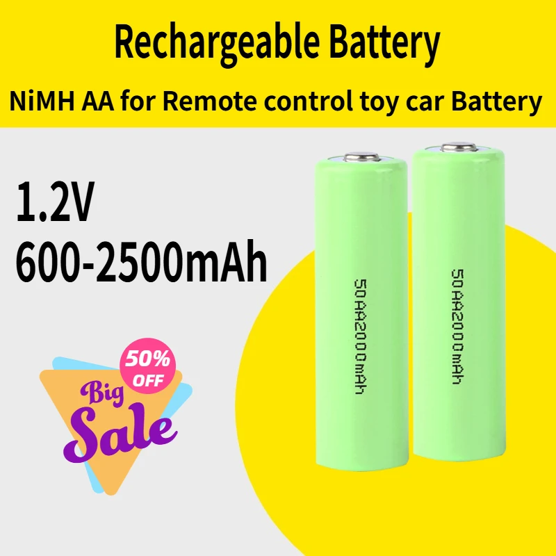 

NiMH AA 600-2500mAh 1.2V Rechargeable Battery Pre-Charged Rechargeable Batteries for Remote control toy car