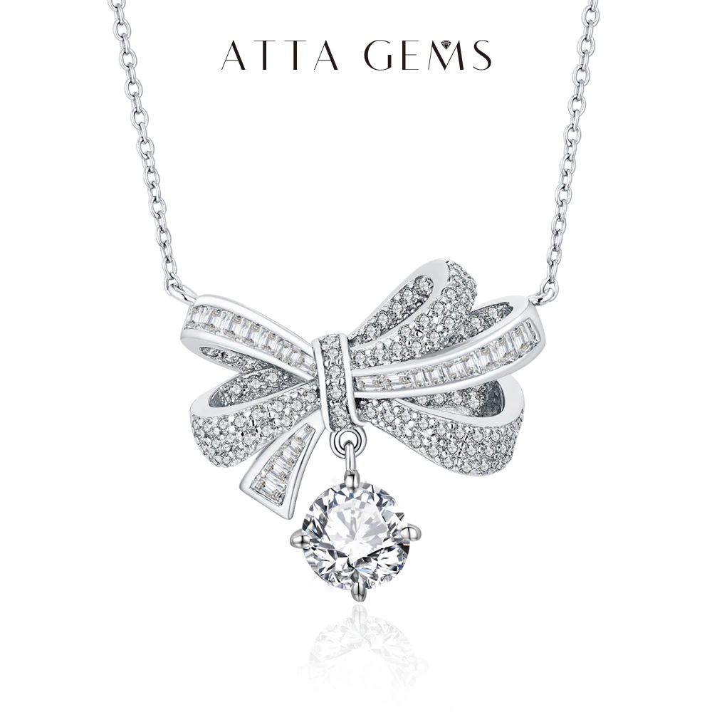 

Attagems Luxury D Color Round Brilliant 2.0CT Moissanite Pedant Necklace s925 Sterling Silver Zircon Necklace Fine Jewelry Party