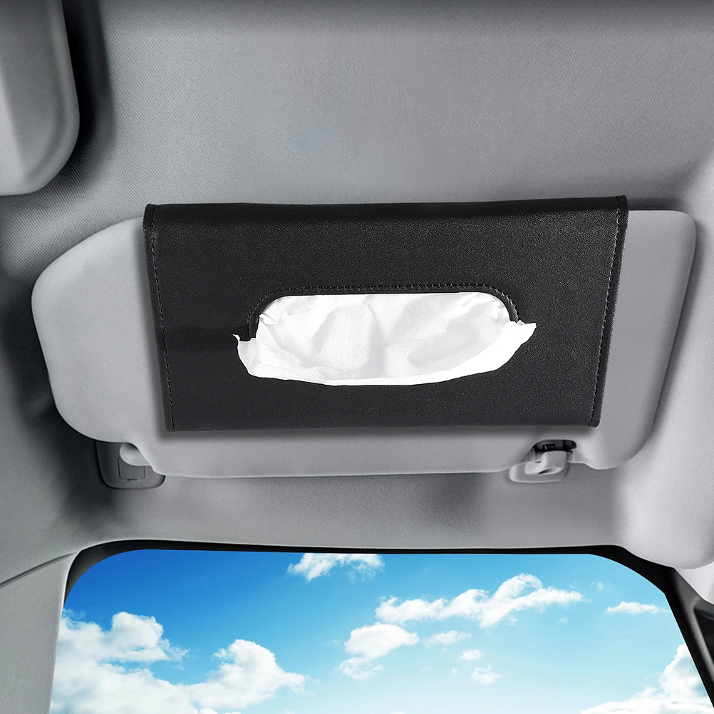 

2 Pcs Car Tissue Box Visor Bag Paper Napkin Organizer Hanging Holder Dispenser