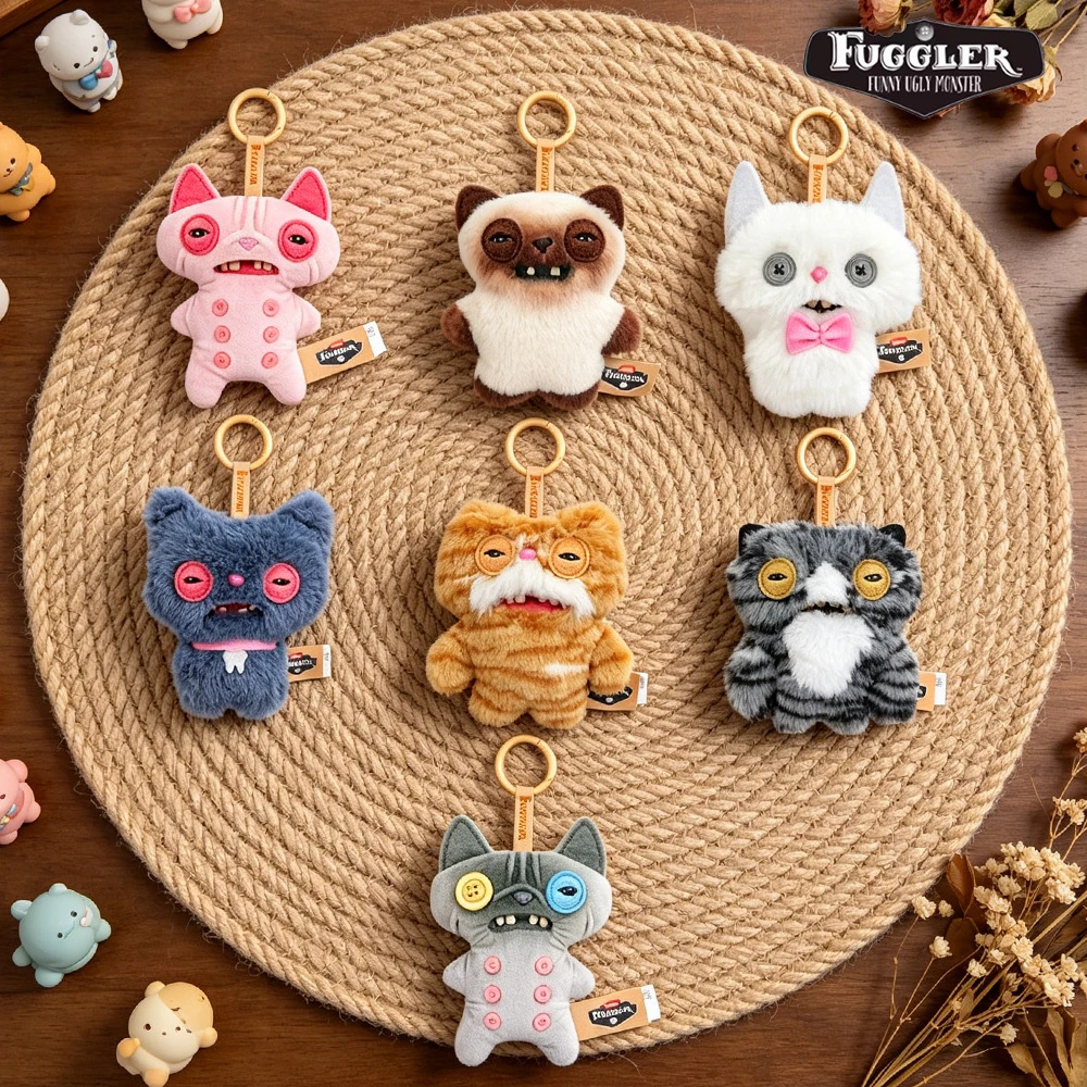 FUGG ALLEY CATS Colgantes de Peluche Fuggler Original Gato Sin Pelo Gato Siamés Gatito Naranja Monstruo Dental Muñecos de Peluche Regalo