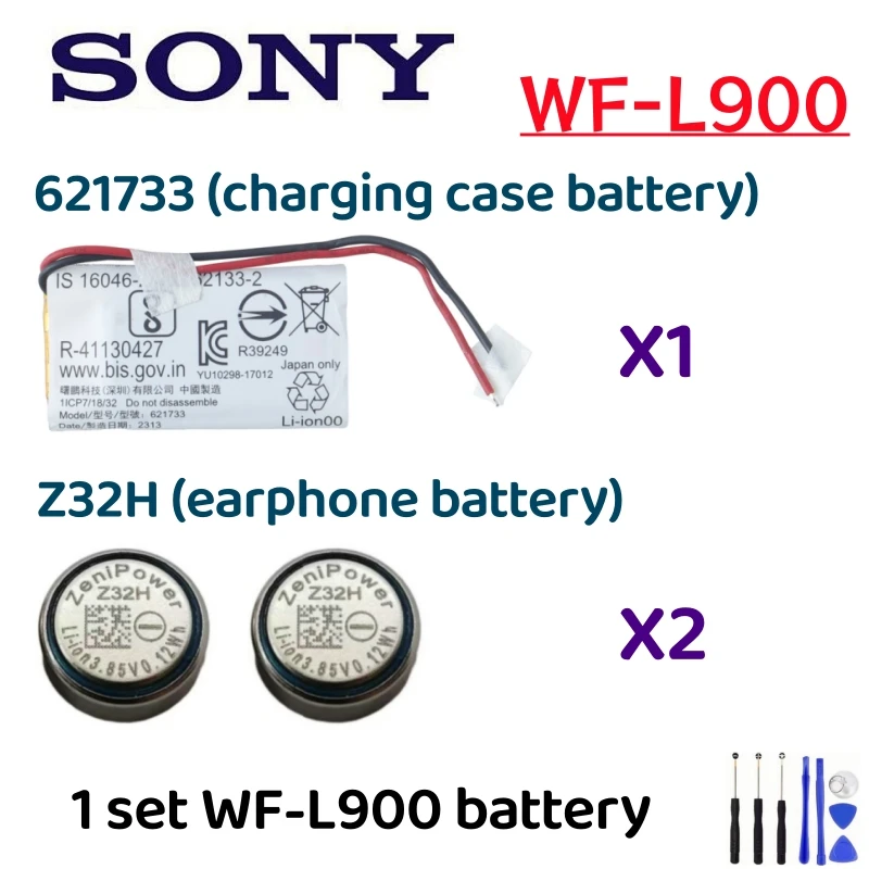 Batería 621733 Z32H para SONY linkbuds WFL900 WF-L900 caja de carga 3,7 V 300mAh + herramientas