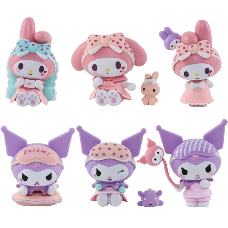 Sanrio Figur Kulomie Blindbox, Pyjama Sweetheart Melody Twisted Egg Doll Ornament, Kinderspielzeuggeschenke