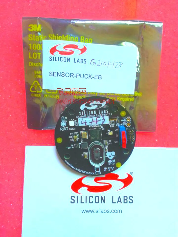 SENSOR-PUCK Silicon Labs Multiple Function Sensor Development Tools platform for Si114x optical sensors and S Si1147-M01, Si7021