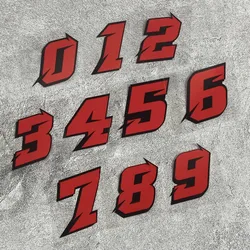 1PC 0123456789 Red Number Motorcycle Stickers Motorbike Fuel Tank Side Panels Scooter Helmet DIY Moto Fashion Vinyl Decals