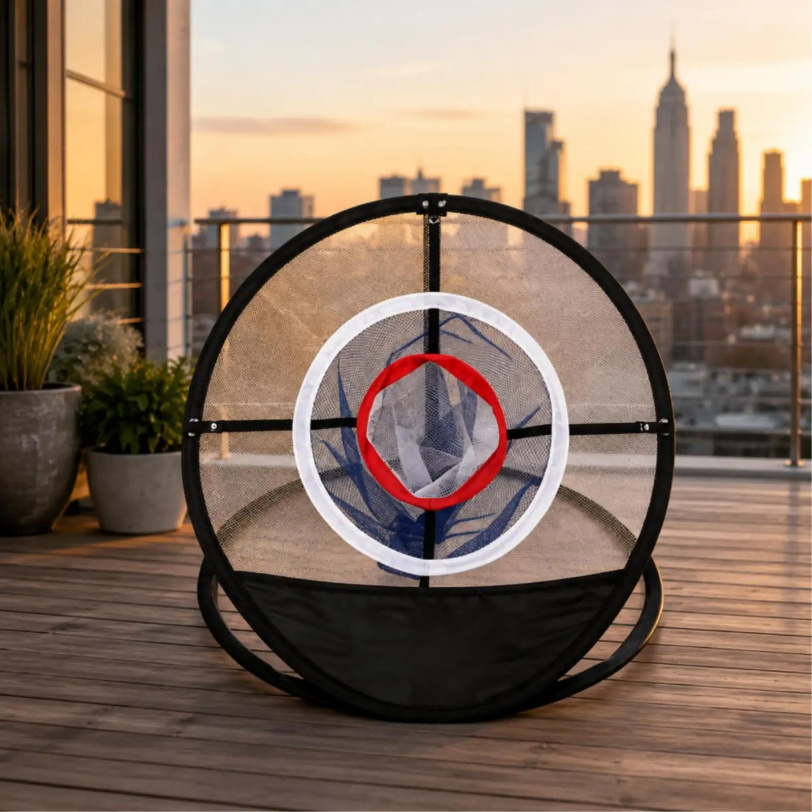 Portable Golf Practice Net 3x3 for Swing Training at Home Garden Foldable Nylon Netting with Central Strike Zone