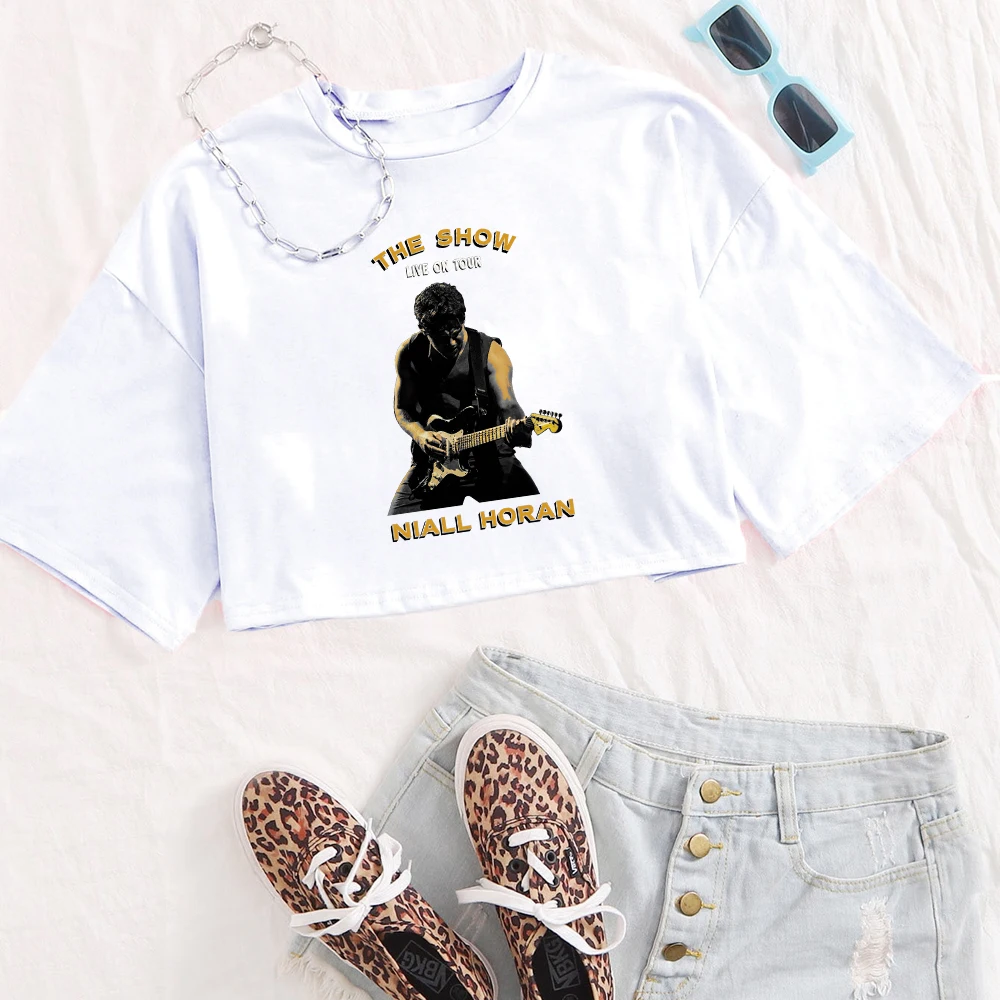 Niall Horan The Show Tour 2024 Girls O-Neck Casual Women Crop Shirts