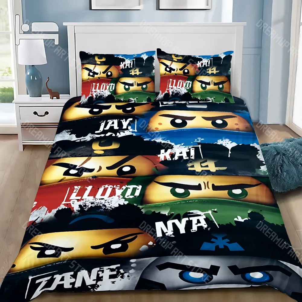 3D Printed N-ninjagos Cartoon Game Bedding Set for Boys Girls Duvet Cover Pillowcase Twin Queen King Full Single Double Sizes