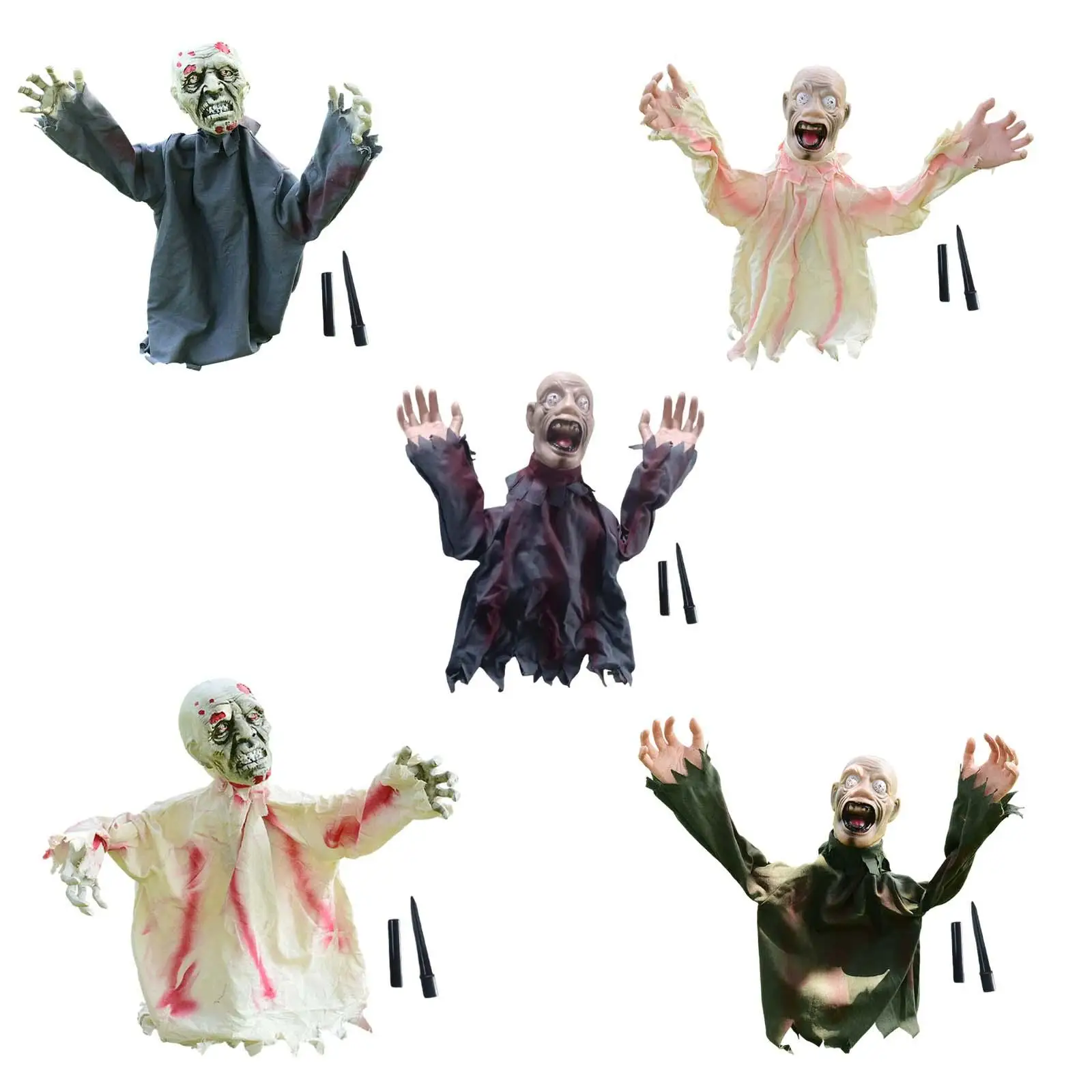 

Creepy Zombie Lawn Stake Prop Haunted House Garden Horror Theme Party Favors