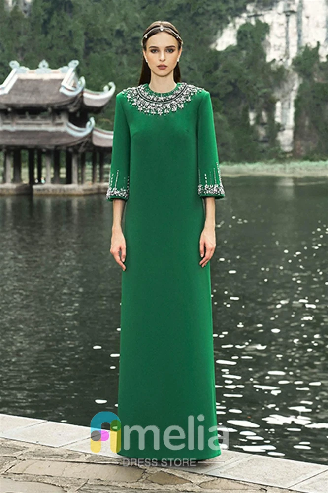 Amelia Elegant Party dresses Woman O Neck Dirlls Long Evening Prom Dresses for Special Occasions Formal Gowns For Dubai 2024