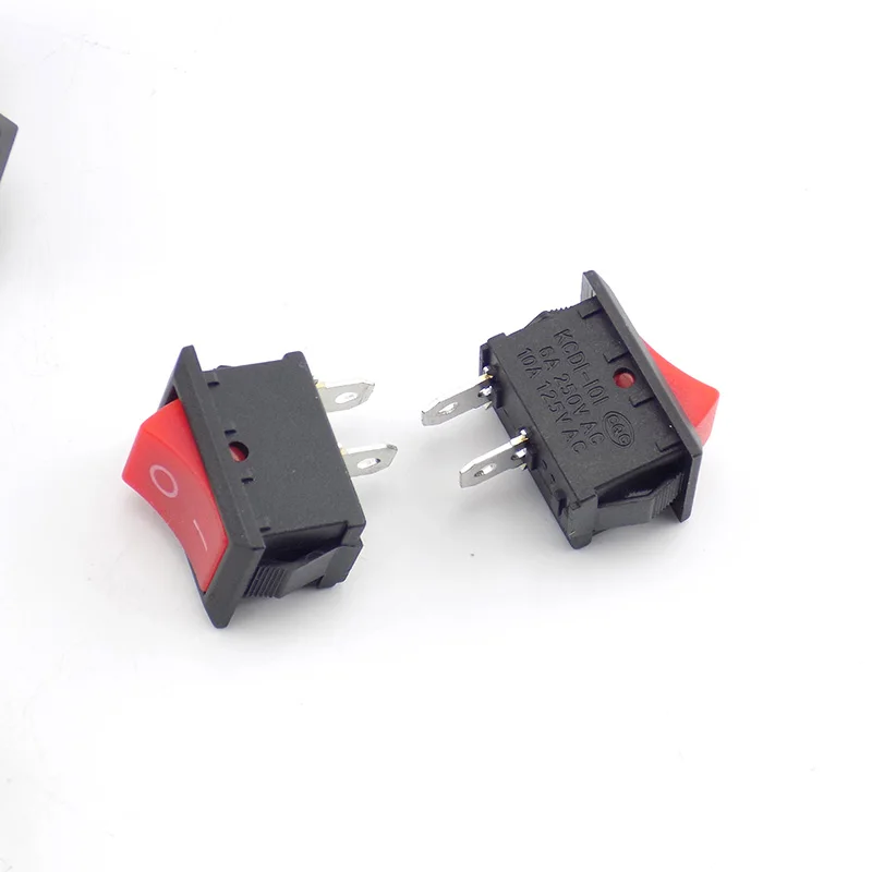 5pcs 2 Pin 2 on-off  Boat Rocker Switch Push 6A/250VAC 10A 125VAC 15*21mm Button for Car Dash Dashboard Truck RV ATV Home