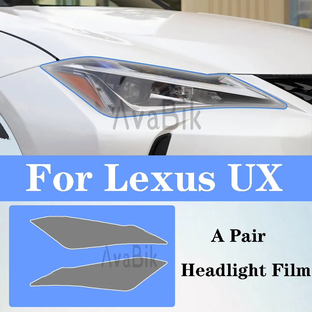 Car Headlight Protective Film For Lexus UX250h UX200 UX 2019-2020 Accessories Front Light Transparent Smoked Black TPU Sticker