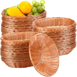 Plastic Oval Basket Empty Food Serving Storage Basket Gift for Kitchen, Restaurant, Vegetables, Fruits, Centerpiece Display