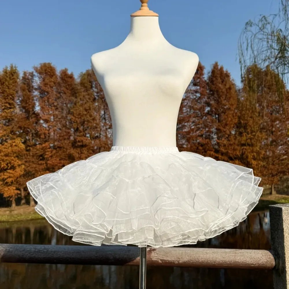 Petticoat for A-Line, Ballkleid, Hochzeitskleid, 4-lagiges Tüll, ohne Reifen, Bridal Wedding, Lolita, Kurze Petticoat