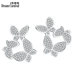 Dreamarnival1989-女性用バタフライイヤリング,美しい蝶のイヤリング,ジルコンが刻まれた18mm,卸売メッキ,パーティージュエリー,we4170