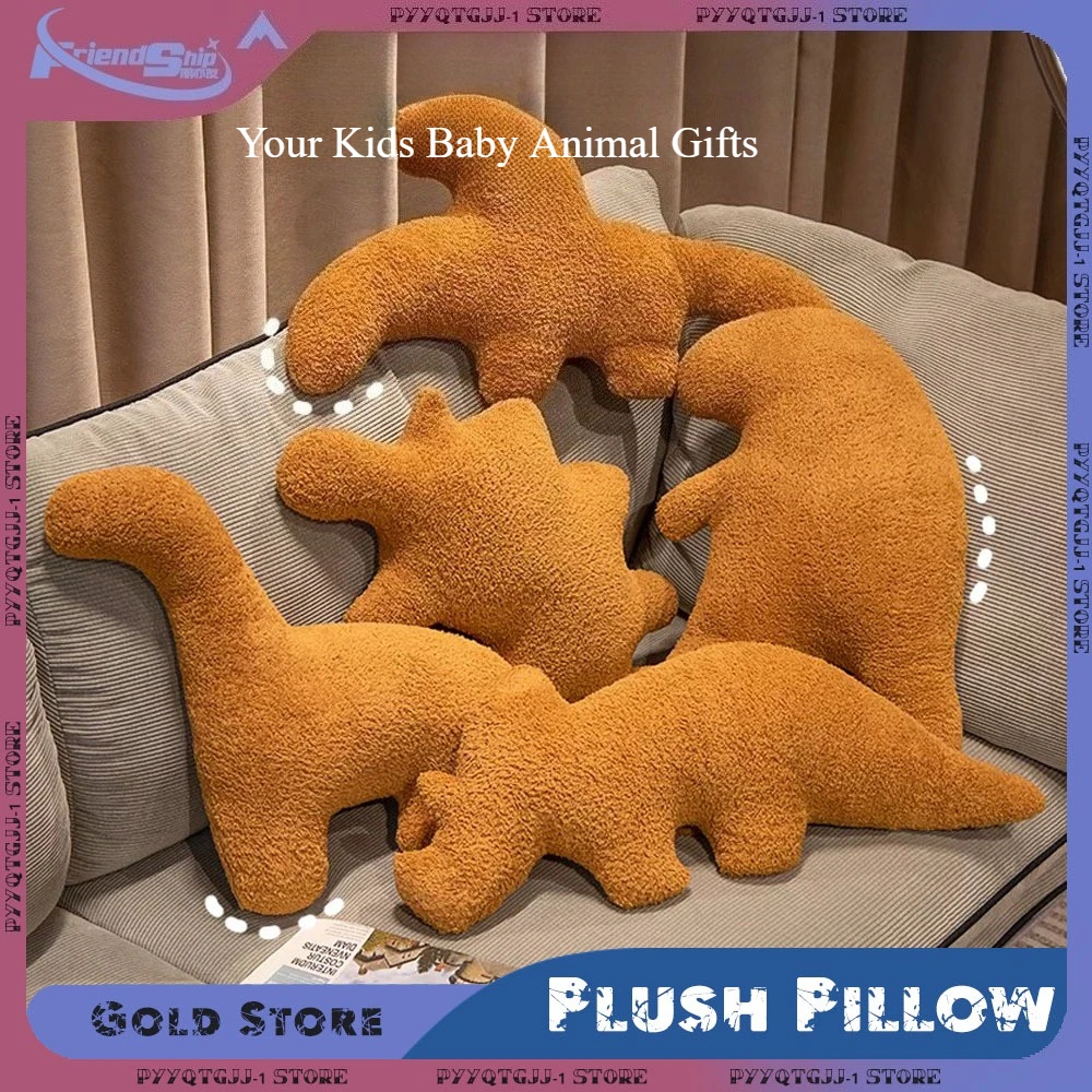 

Плюшевая подушка с имитацией курицы Дино, самородок, мультяшные детские сенсорные игрушки, мягкий блок курицы динозавра для детей, подарок в виде животного