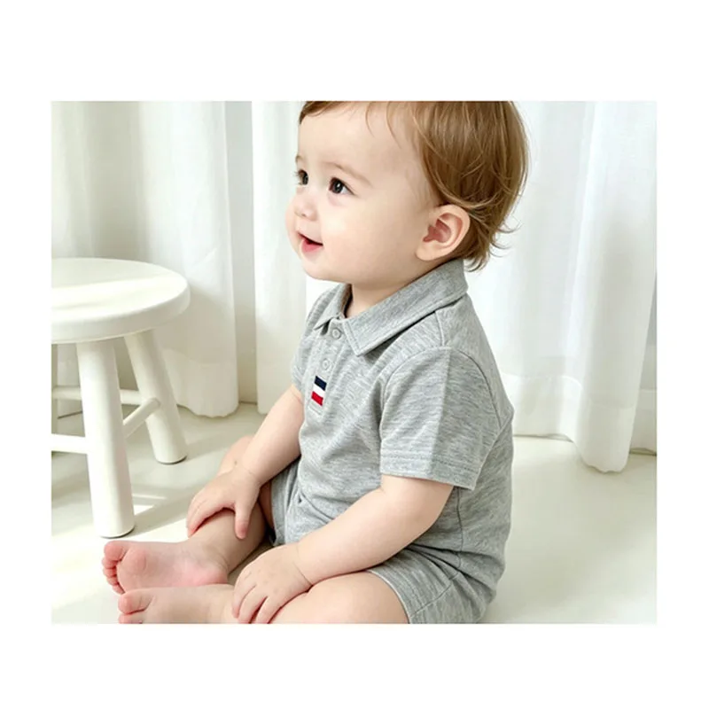 Baby Boy Short Sleeve Romper 100% Cotton Infant Gentleman Tuxedo Jumpsuit Newborn Formal Party Playsuit Kids Clothes 66-90