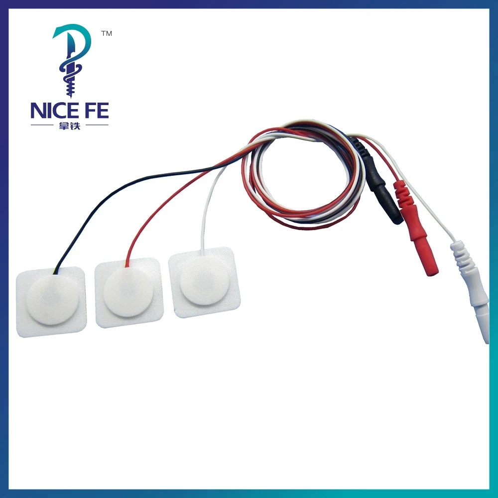 Disposable Foam electordes with lead wires, paediatric/neonates, ecg 3pcs/set(The picture shows a set)