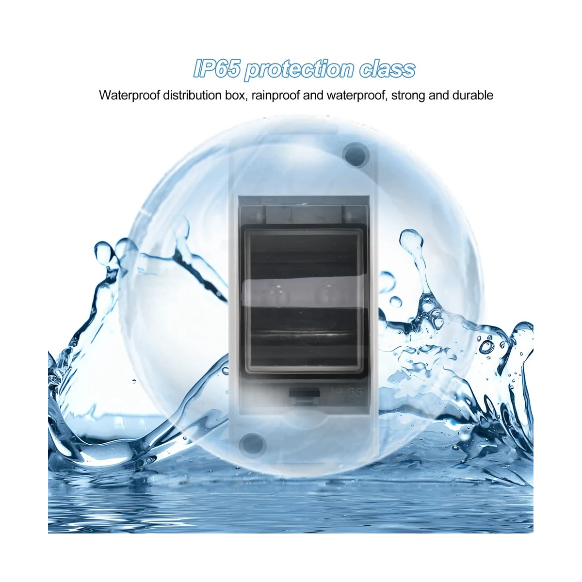 2 Way Distribution Protection Box, Waterproof Transparent Cover 2 DIN Rail Outdoor Distribution Junction Box 2Pcs