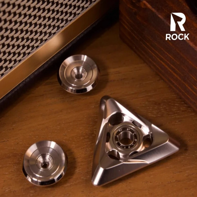 لعبة ROCK EDC Lingguang المعدنية الميكانيكية المكونة من ثلاث صفحات على شكل مثلث تململ سبينر لسطح المكتب #6