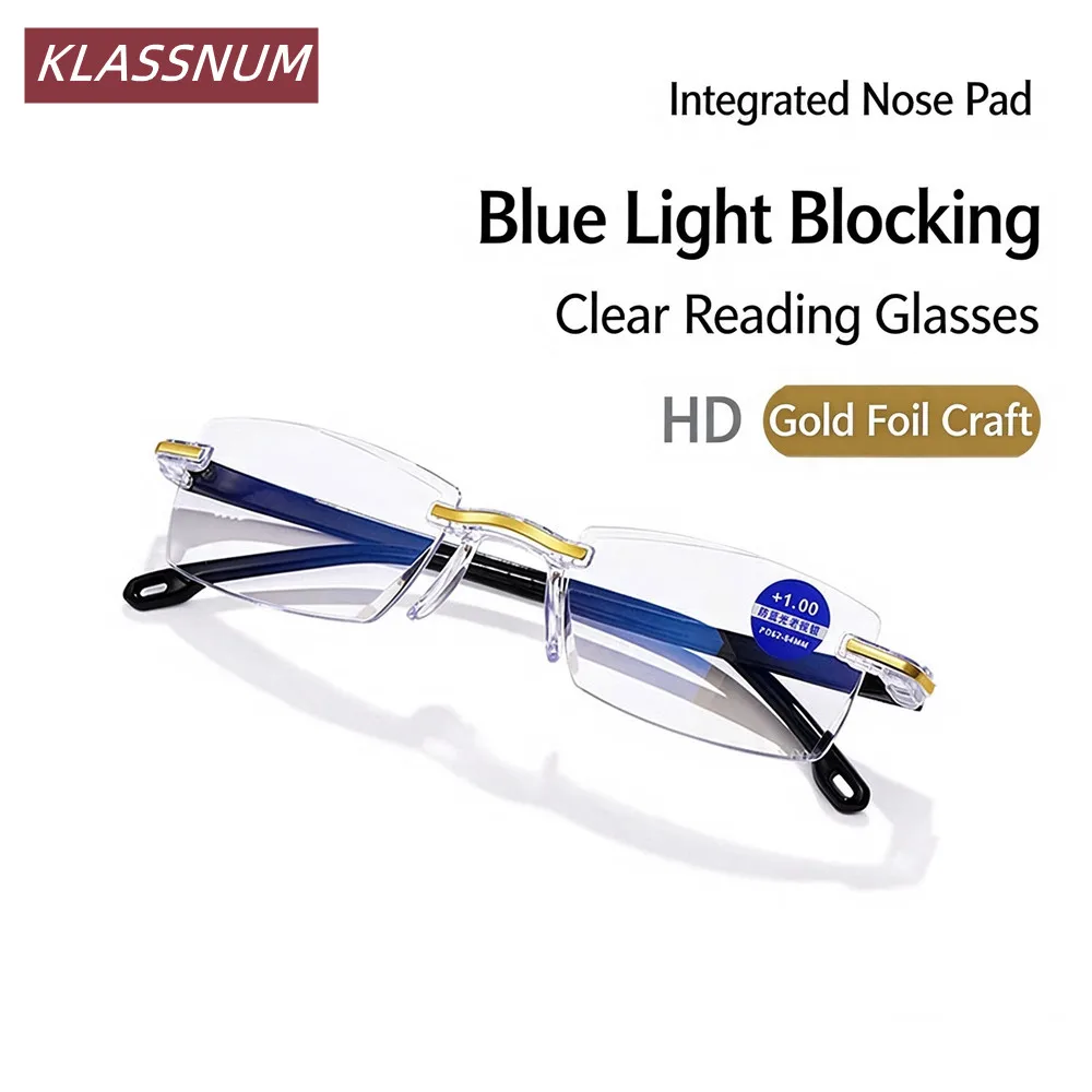 KLASSNUM Anti-blue Reading Glasses Anti-glare Bifocal Eyewear Eyeglasses Scratch-resistant Ultralight Glasses Computer Goggle