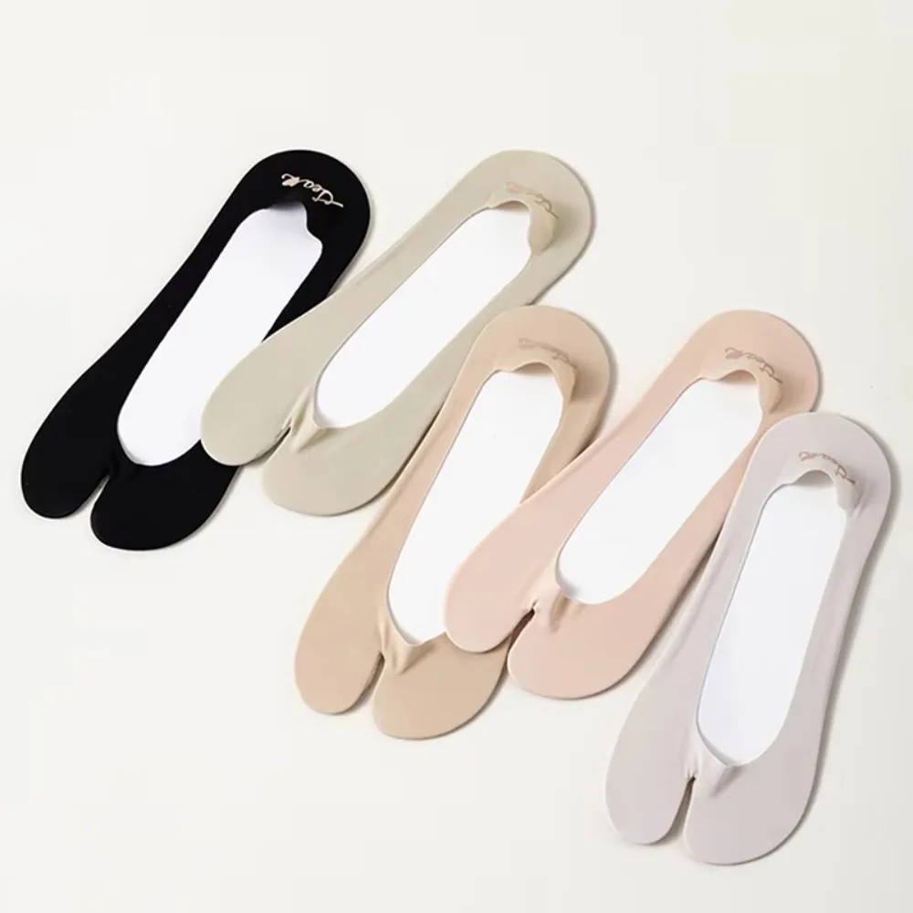 5 Pairs New Breathable Split Toe Socks Ultra Thin Soft Cotton Two Toe Socks Invisible Liner Boat Ankle Socks Women Ladies