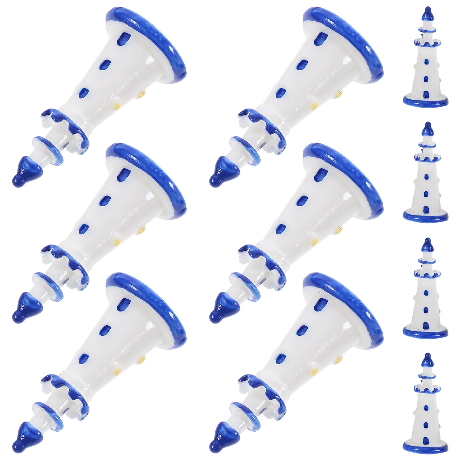 10 Pcs Mini Lighthouse Scenery Decorations Micro Resin Crafts Ocean Suite Decorate Adornment Home