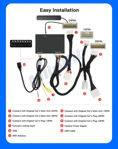 NEW Wireless Carplay Android Auto For TOYOTA CHR Corolla Camry Auris prius RAV4 Avensis Highlander Touch2 Entune 2.0 Car decoder