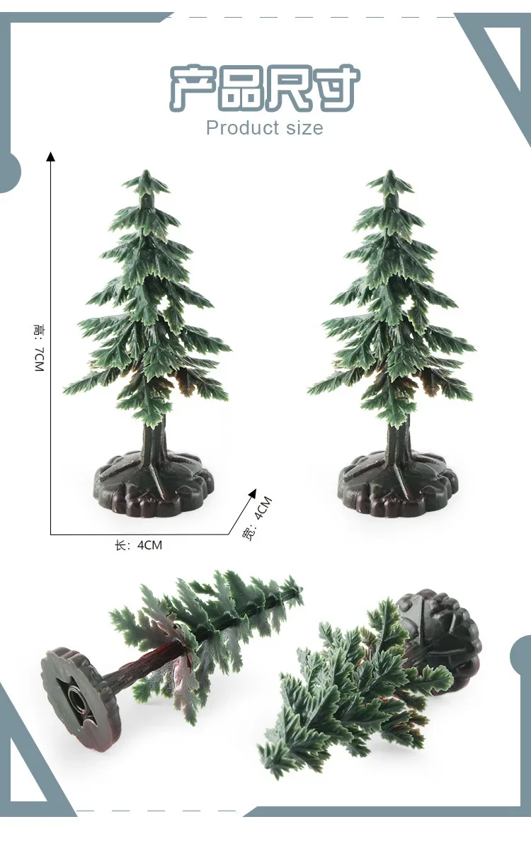 10 Stück 7 cm Miniatur-Weihnachtsbäume Modell künstliche PVC-Pflanzen für DIY-Modellbau/Dekoration/Diorama/Sandtisch-Landschaft
