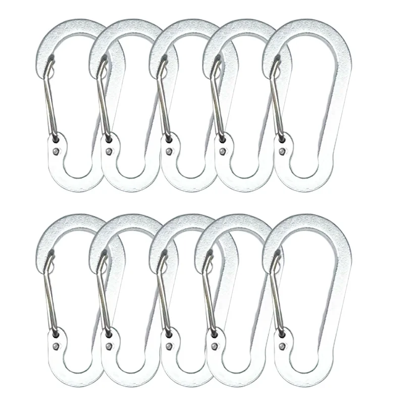 10 Spring Hooks Mountaineering Buckle Small Carabiner Clips Outdoor Camping Multi Tool Fishing Climbing Accessories Spring Clasp