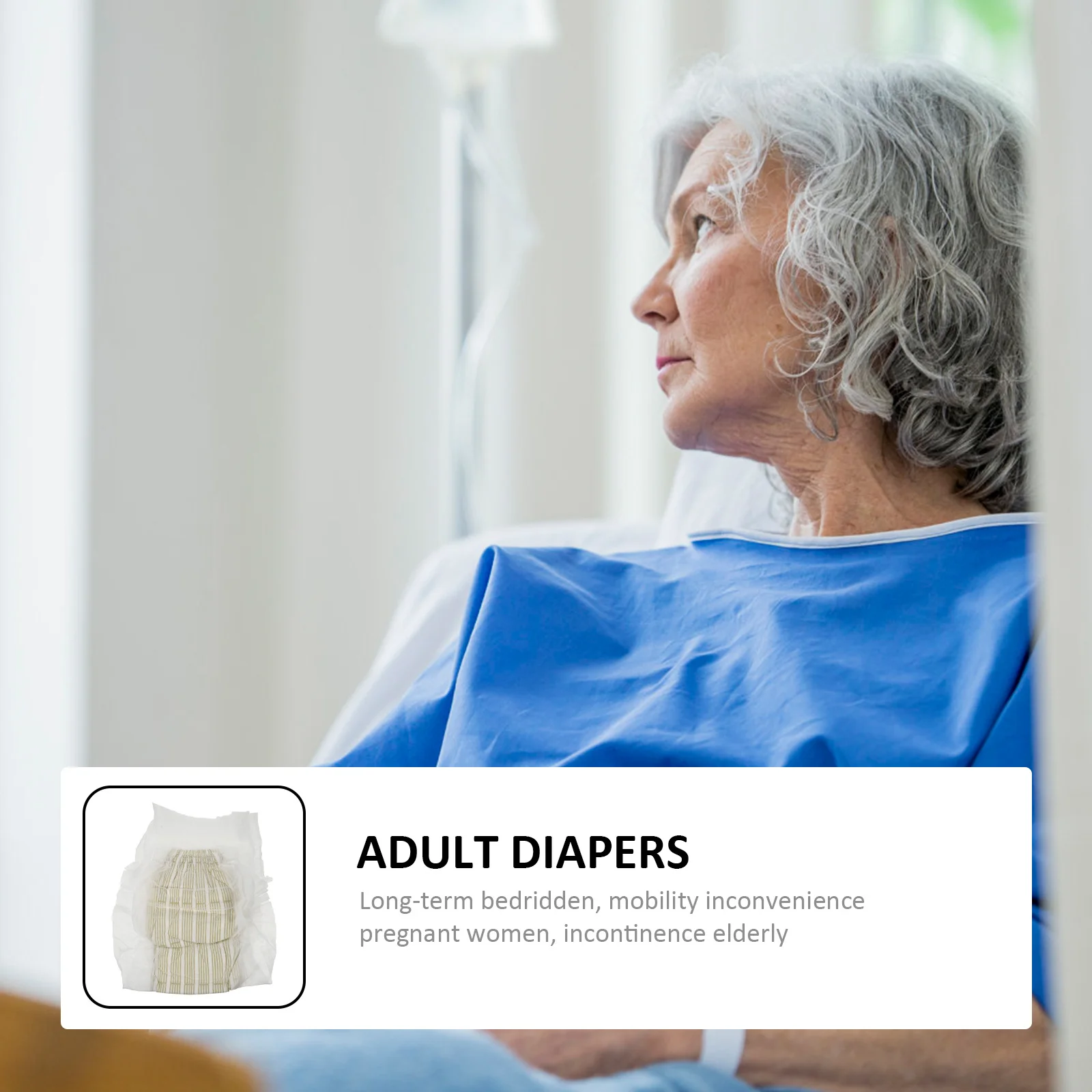 11 قطعة حفاضات الكبار الأبيض مقاوم للماء تنفس ملابس داخلية للاستعمال مرة واحدة ليلة الامتصاص الثقيلة مانعة للتسرب قابل للتعديل للجنسين